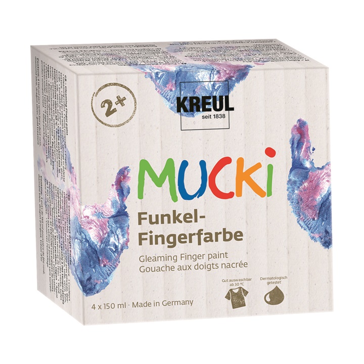 Svetlucave boje nanosive prstima 150 ml MUCKI - set 4 x 150 ml