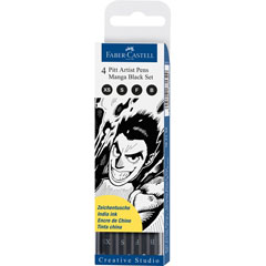 Flomasteri Art Pen PITT Manga Black - set Etui 4kom [B-F-S-XS]