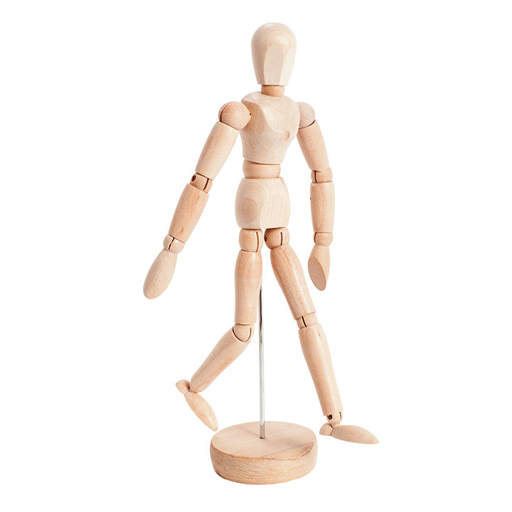 Drveni model ljudskog tela na postolju