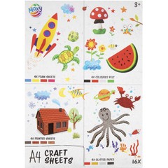 MOXY set A4 listova za rukotvorine – 16 komada pene, filca, šljokica i štampanog papira