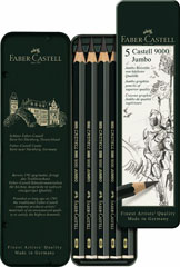Olovke CASTELL 9000 Jumbo 5 komada - metalna kutija