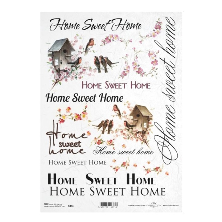 Pirinčani papir A4 ITD - Home Sweet Home