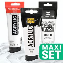 Povoljan set od 3 bele akrilne boje