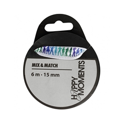 Satenska traka Happy Moments sa printom 15 mm x 6 m 