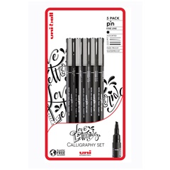 Set UNI PIN markera fineliner Love Lettering 5 kom