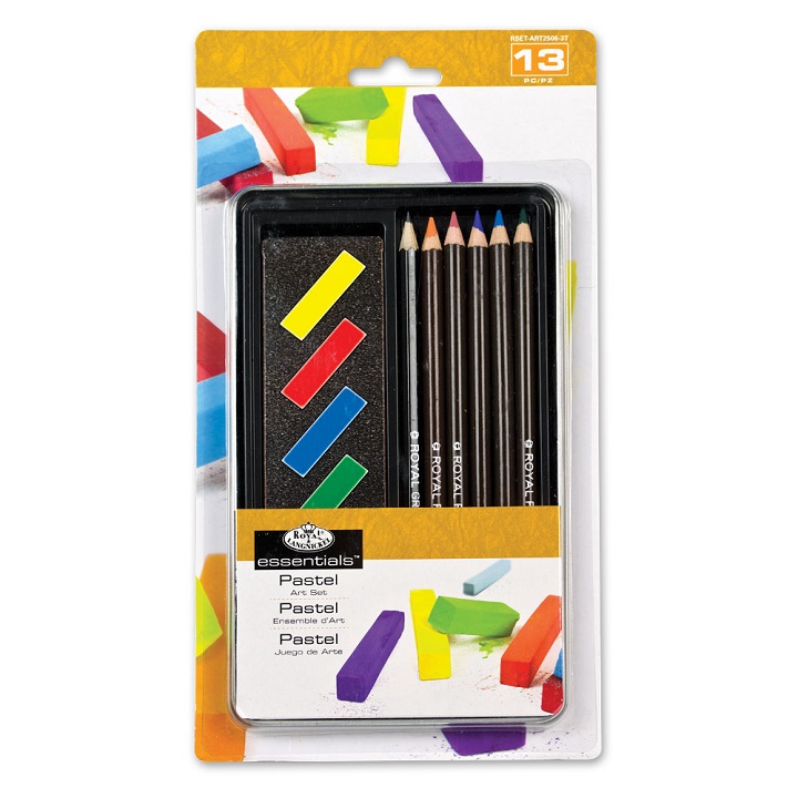 Set za crtanje - bojice I pastele Essentials u metalnoj kutiji - 13 delova